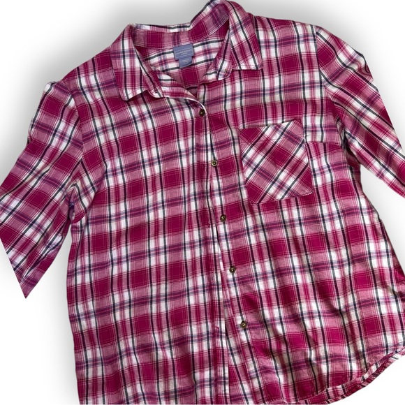 Laura Scott Pink Plaid Flannel Button Down - Picture 11 of 11